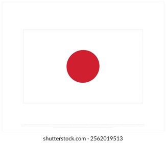 National flag of JAPAN on a white background, Editable Vector illustration of JAPAN flag, National Day design, vector design of Japan National Flag, National Day of Japan