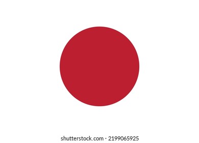 National Flag of Japan in vector format. Colors and Proportion are based on official specifications.