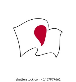 The national flag of Japan. Vector illustration. Tokyo