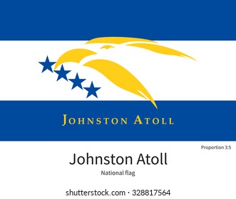 National flag of Johnston Atoll with correct proportions, element, colors for education books and official documentation