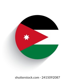 National flag of Jordan icon vector illustration isolated on white background.