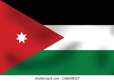 National flag of Jordan. Realistic pictures flag