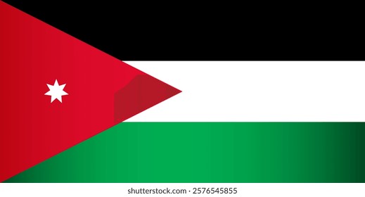 National Flag of Jordan. Vector Element