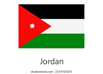 The national flag of jordan. Jordan written flag vector, illüstration EPS10.