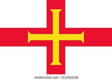 National Flag Jurisdiction of the Bailiwick of Guernsey, red Saint George's Cross with an additional gold Norman cross