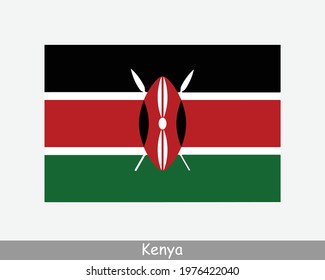 National Flag of Kenya. Kenyan Country Flag. Republic of Kenya Detailed Banner. EPS Vector Illustration Cut File