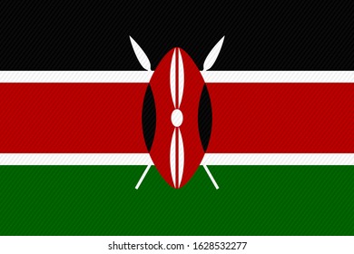 the national flag of kenya. proportion2:3