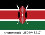 National flag of Kenya. Kenya flag. Republic of Kenya. Vector illustration. 