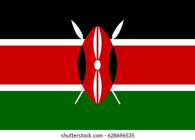 National flag of Kenya. Vector illustration