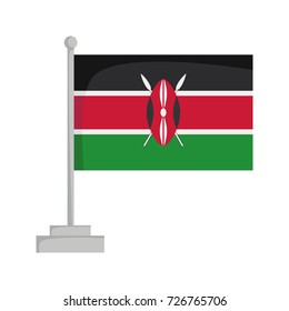 National flag of Kenya Vector Illustration