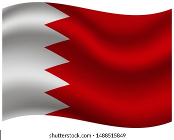 National flag of Kingdom of Bahrain. original colors and proportion. Simply vector illustration, from countries flag set.