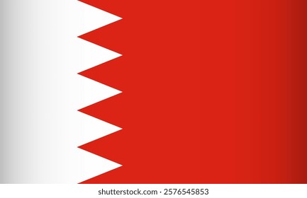 National Flag of the Kingdom of Bahrain. Vector Element