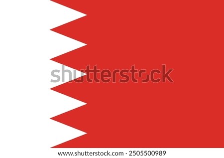 National flag of Kingdom of Bahrain. Bahrain flag. Vector Illustration.