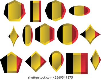 The national flag of the Kingdom of Belgium is a tricolour consisting of three equal vertical bands displaying the national colours: black, yellow, and red.