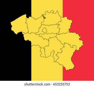 National flag of Kingdom of Belgium. Vector illustration