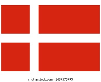 National flag of Kingdom of Denmark . original colors and proportion. Simply vector illustration, from countries flag set.