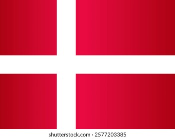 National Flag of the Kingdom of Denmark. Vector element