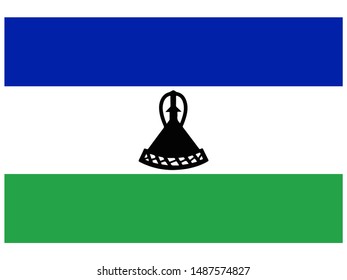 National flag of Kingdom of Lesotho. original colors and proportion. Simply vector illustration eps10, from countries flag set.