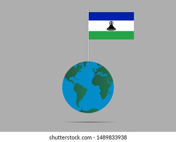 National flag of Kingdom of Lesotho. original colors and proportion. Simply vector illustration eps10, from countries flag set.