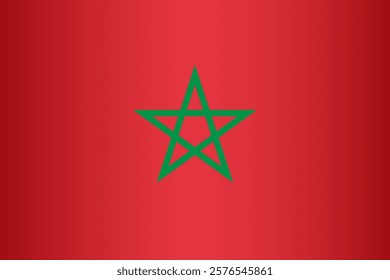 National Flag of the Kingdom of Morocco. Vector Element