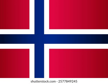 National Flag of the Kingdom of Norway. Vector element