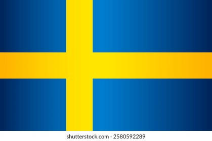 National Flag of the Kingdom of Sweden. Vector element