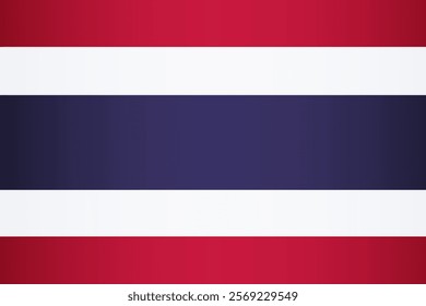 National flag of the Kingdom of Thailand. Vector element