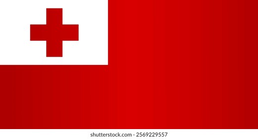 National flag of the Kingdom of Tonga. Vector element