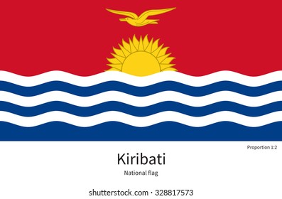 National flag of Kiribati with correct proportions, element, colors for education books and official documentation