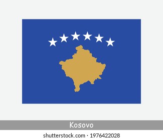 National Flag of Kosovo. Kosovan Country Flag. Republic of Kosovo Detailed Banner. EPS Vector Illustration Cut File svg