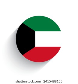 National flag of Kuwait icon vector illustration isolated on white background.