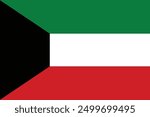 National flag of Kuwait. Kuwait flag. Vector illustration. 