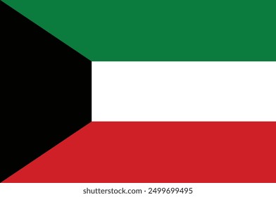 National flag of Kuwait. Kuwait flag. Vector illustration. 