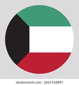 Bandeira nacional do Kuwait. Bandeira do Kuwait. Ilustração vetorial. 