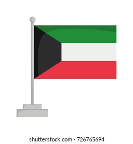 National flag of Kuwait Vector Illustration