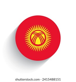 National flag of Kyrgyzstan icon vector illustration isolated on white background.