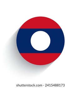 Ilustración del icono de la bandera nacional de Laos, ilustración del vector aislado en el fondo blanco.