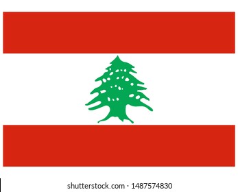 National flag of Lebanese Republic. original colors and proportion. Simply vector illustration, from countries flag set.