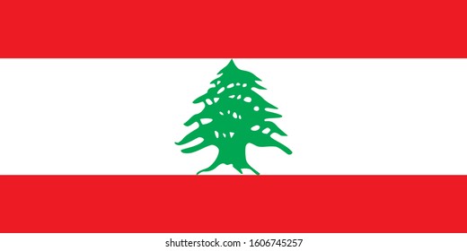 national flag of lebanon. proportion 1:2