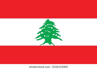 National flag of Lebanon. Flag of the Republic of Lebanon. Vector illustration suitable for apps, UI and web design.