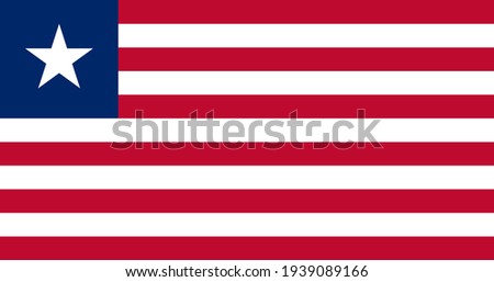 national flag of Liberia in the original size,colours and proportions(10:19)