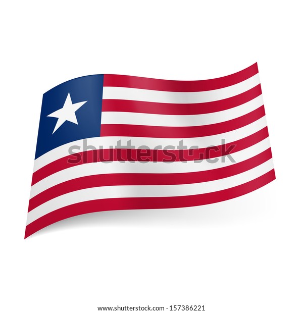 red white and blue with one star flag