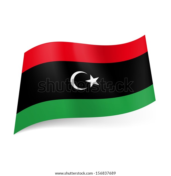 National Flag Libya Red Black Green Stock Vector Royalty Free 156837689