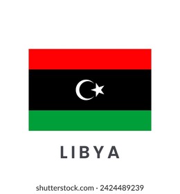 The national flag of Libya vector illustration isolated on white background.