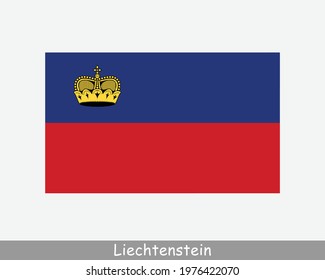 National Flag of Liechtenstein. Principality of Liechtenstein Country Flag Detailed Banner. EPS Vector Illustration File