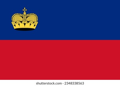 National flag of Liechtenstein. Vector illustration.