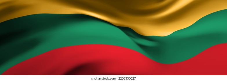 National flag of Lithuania. Country official symbol. Banner, background
