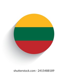 Indicador nacional de la ilustración vectorial de íconos de Lituania aislada en fondo blanco.