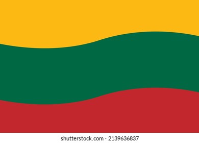 The national flag of the of Lithuania. Lithuanian flag background. Lithuanian state symbol.