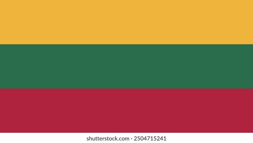 National flag of Lithuania. Rectangular flag. Vector illustration
